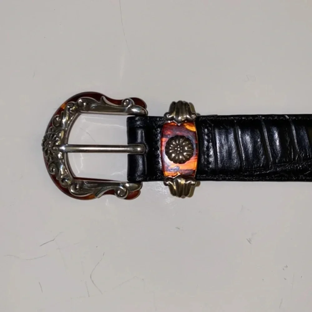 Brighton Leather‎ Belt 90s Vintage Y2K, Black